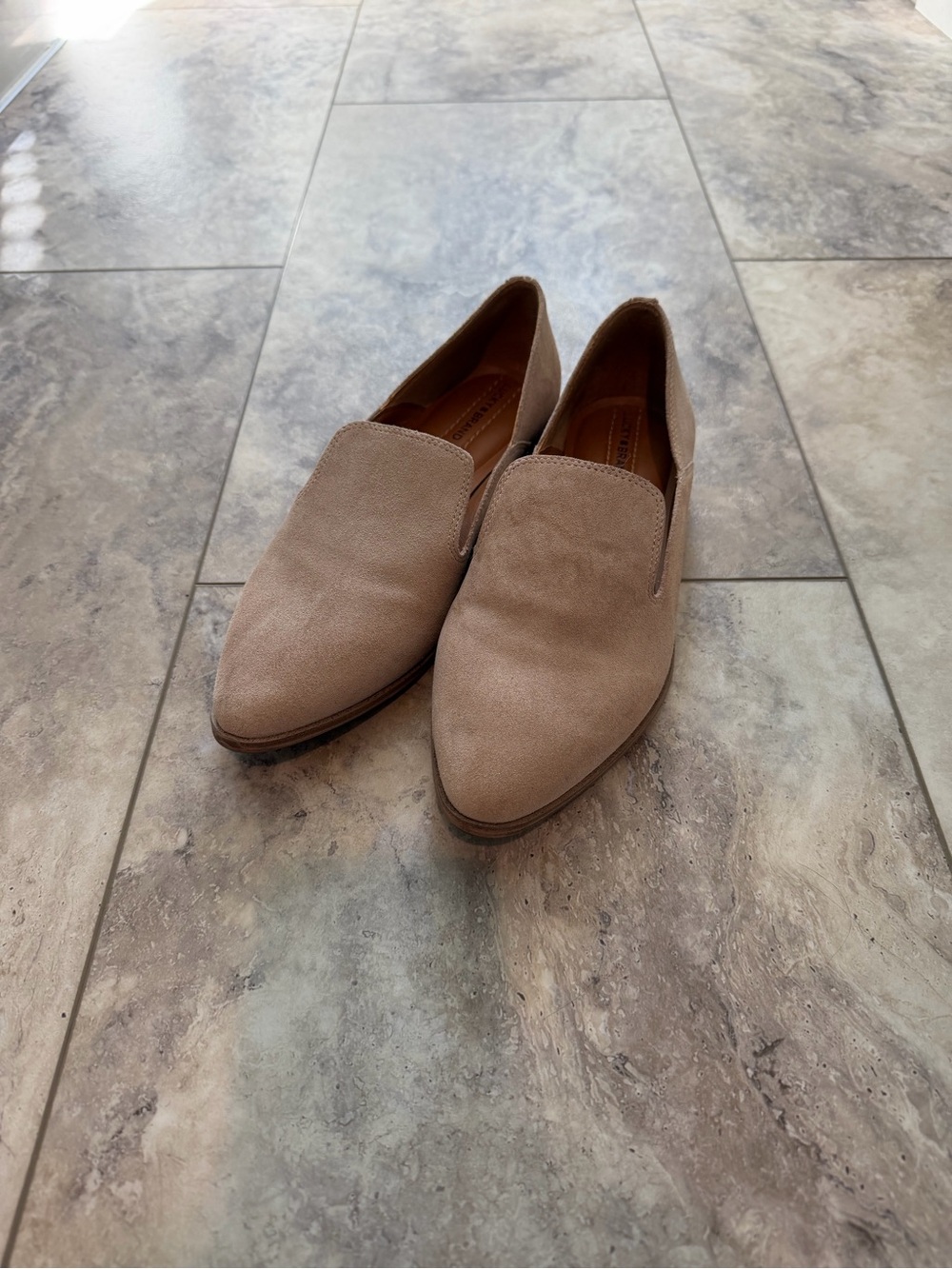 Lucky Brand Women's Taupe Suede Slip-On Flats